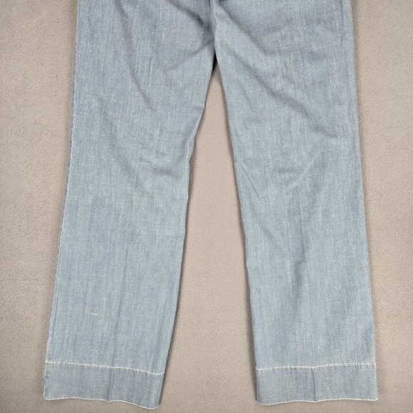 Tintoretto Pants Womens‎ 34 Blue Straight Leg Cotton Trousers Casual Made Turkey - Picture 12 of 16